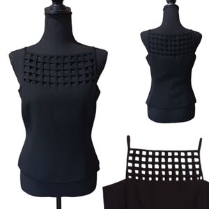 90s Shelli Segal Lattice Cage Sleeveless Top
